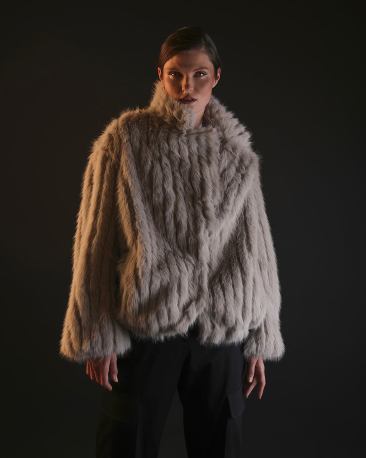 Cappotto oversize in eco-pelliccia