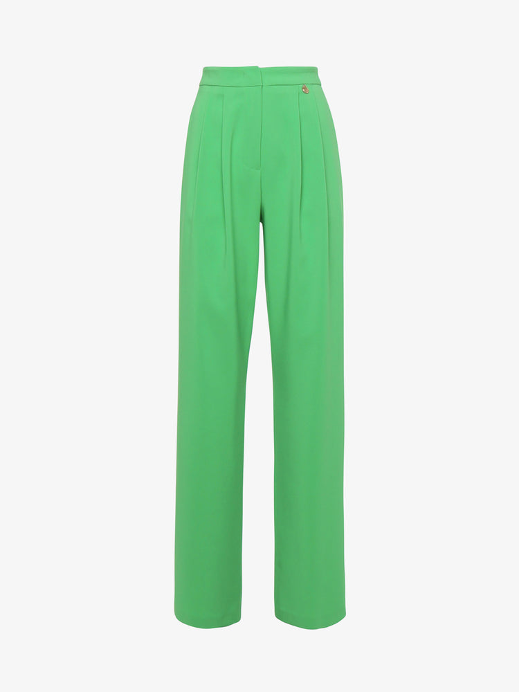 Pantaloni a gamba larga con pinces in tessuto tecnico