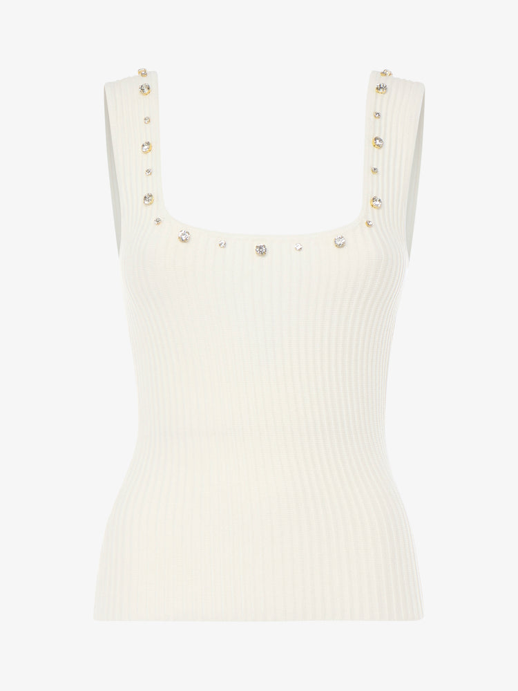 Knitted top with jewel applications