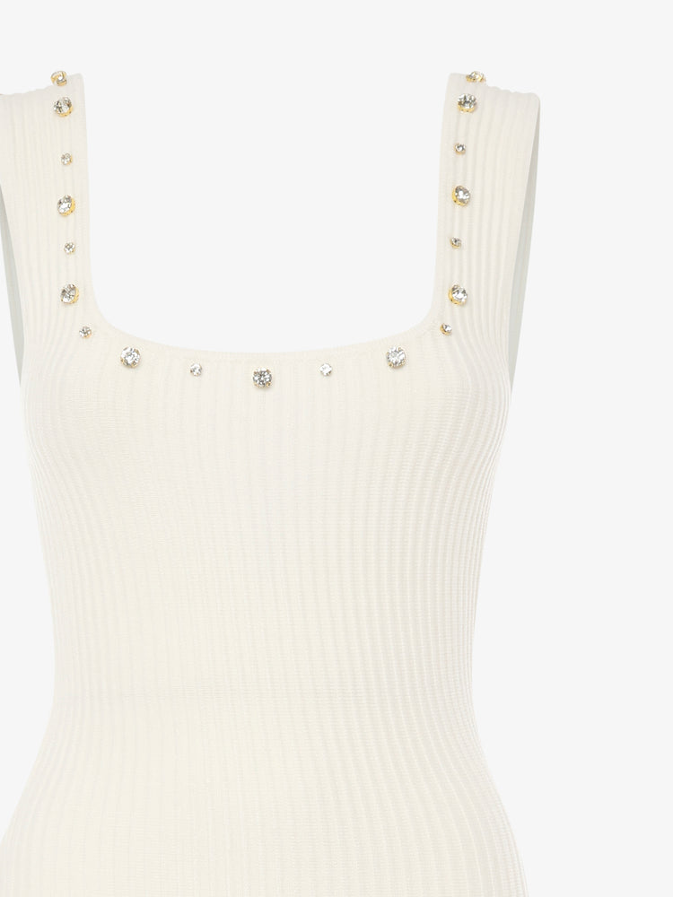 Knitted top with jewel applications