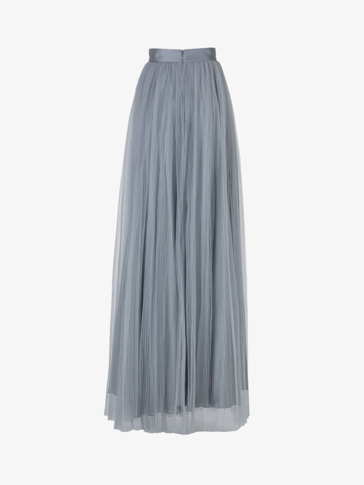 Long tulle skirt with metallic decoration