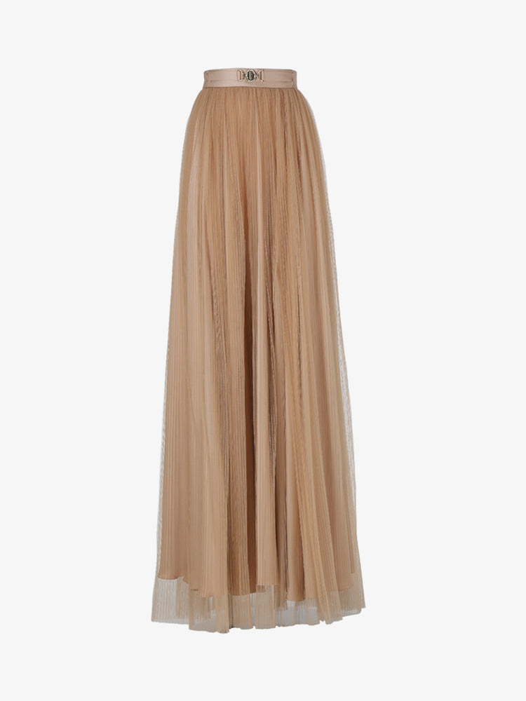 Long tulle skirt with metallic decoration