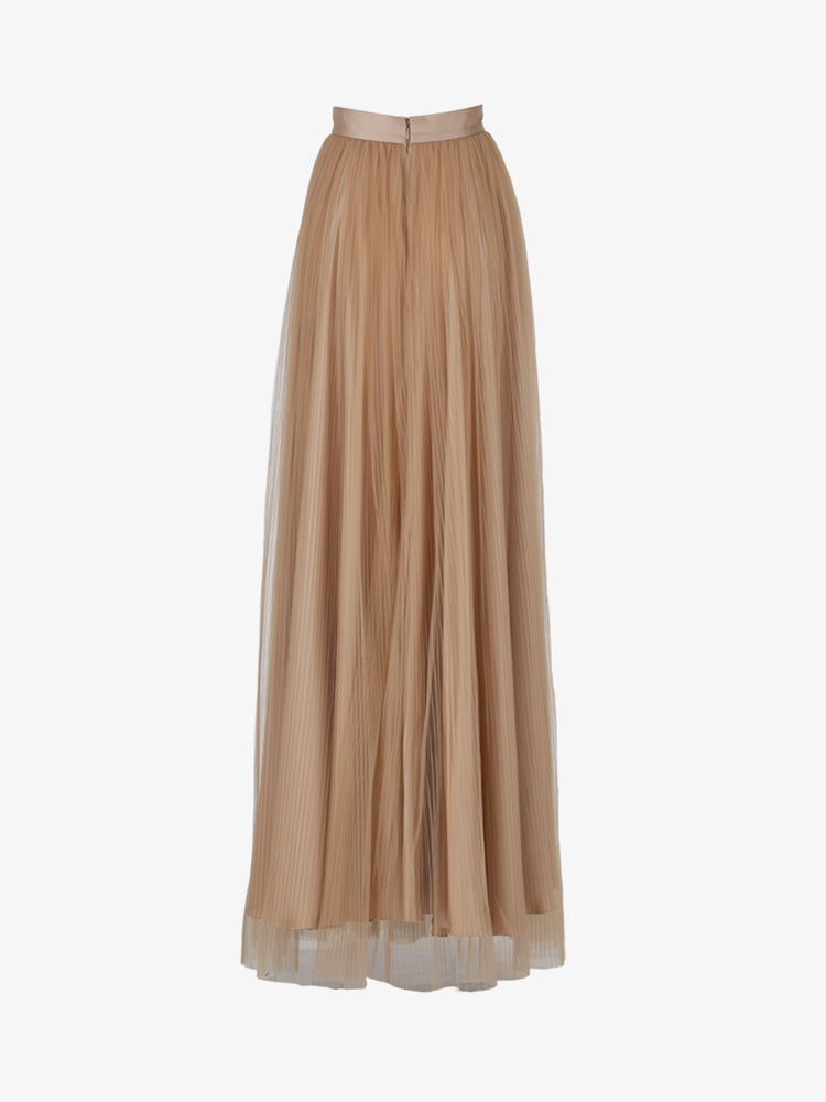 Long tulle skirt with metallic decoration
