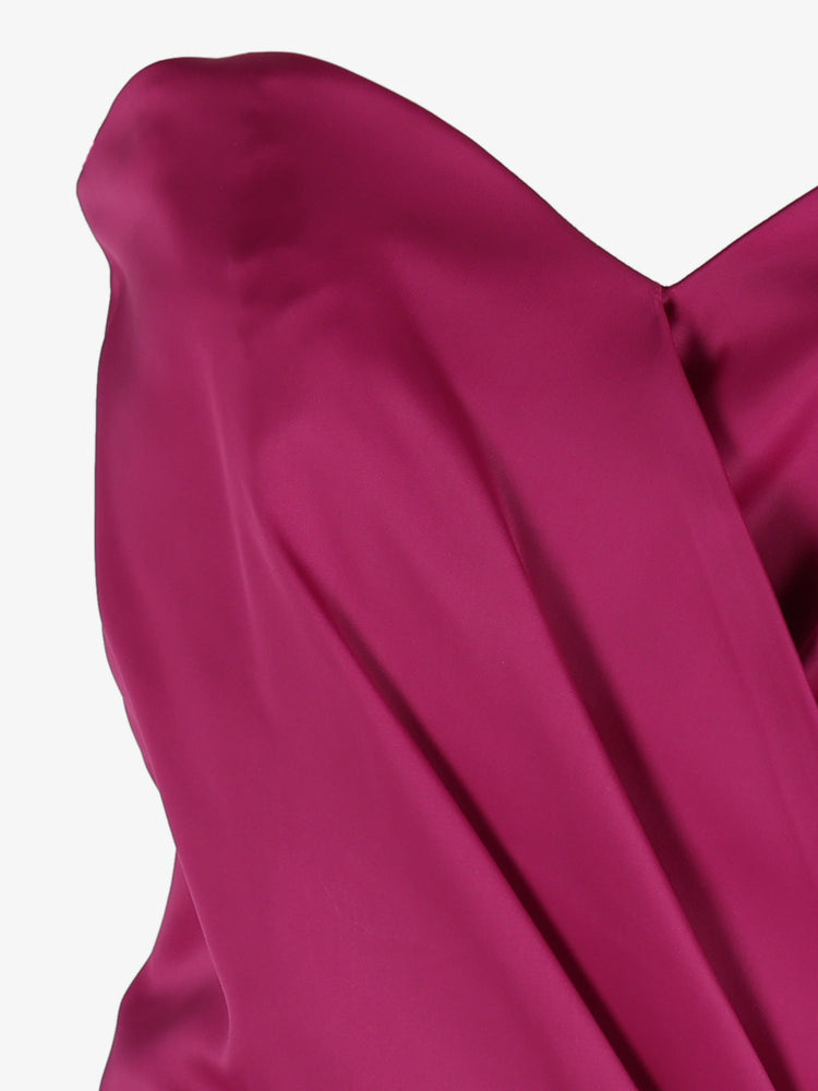 Strapless satin draped top