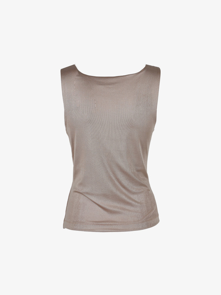 Jersey top with soft neckline and metallic decorations