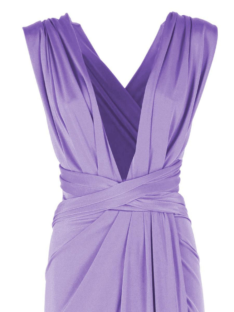 Long jersey dress with halter neckline