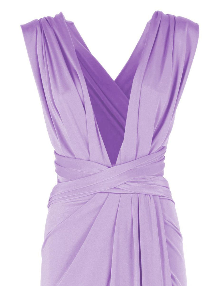 Long jersey dress with halter neckline