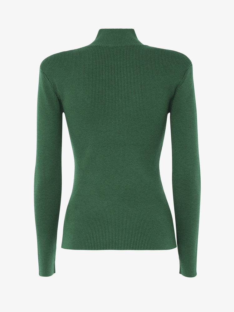 High neck sweater with metal buttons