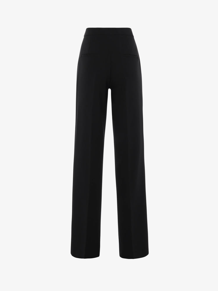 Straight leg trousers in structured fabric