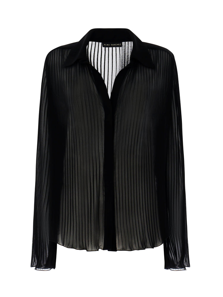 Pleated Chiffon Shirt
