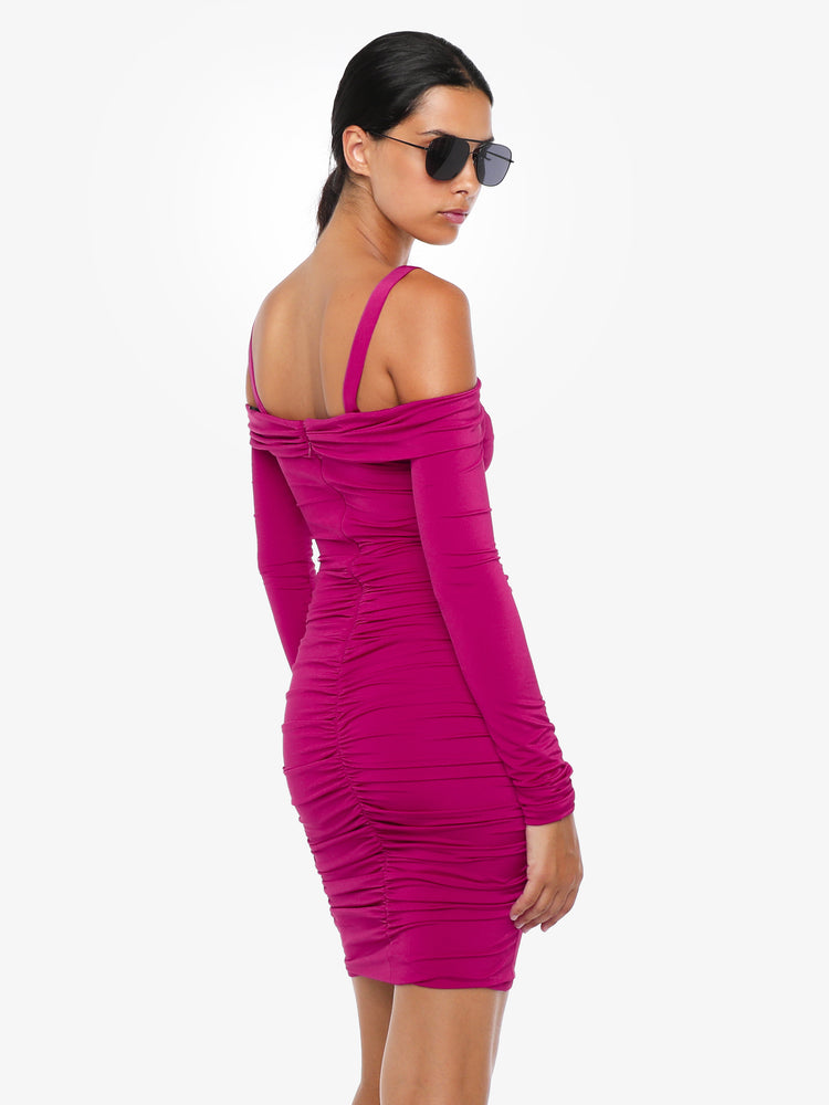 Mini abito scollo a barca in jersey con decorazioni metalliche spalline