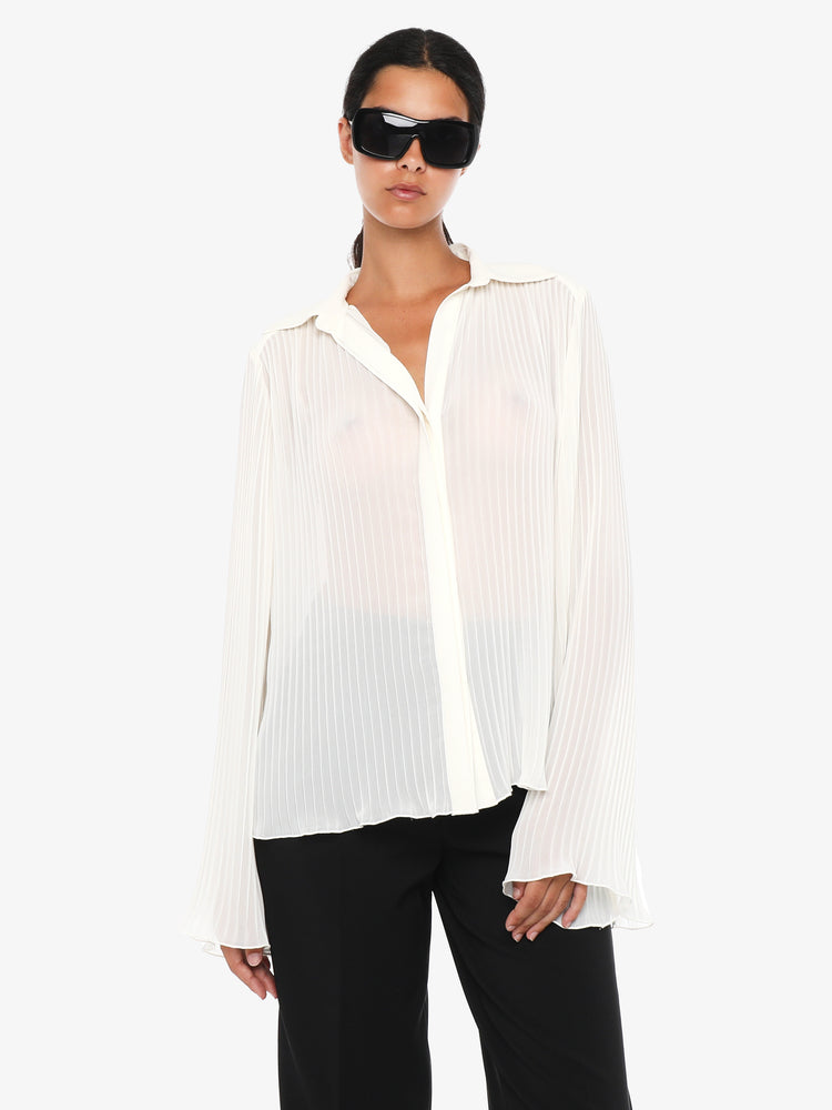Pleated Chiffon Shirt