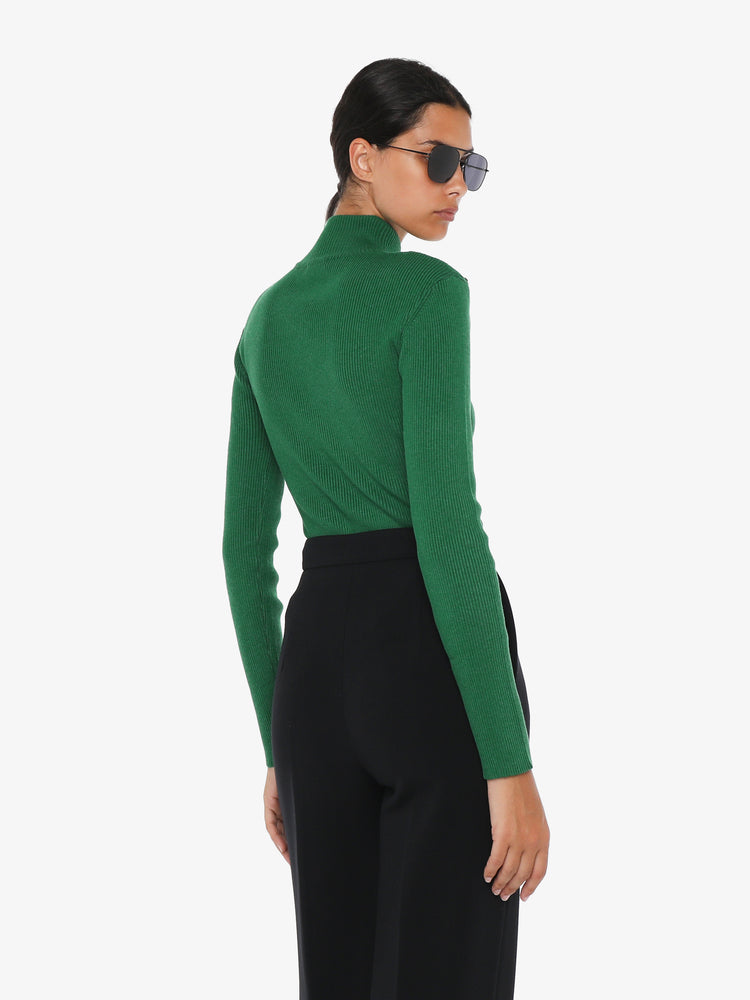 High neck sweater with metal buttons