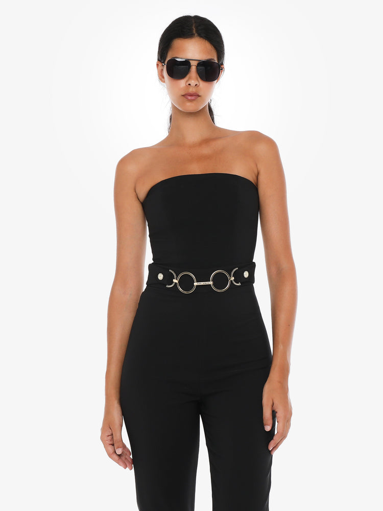 Top essenziale in tessuto tecnico senza spalline