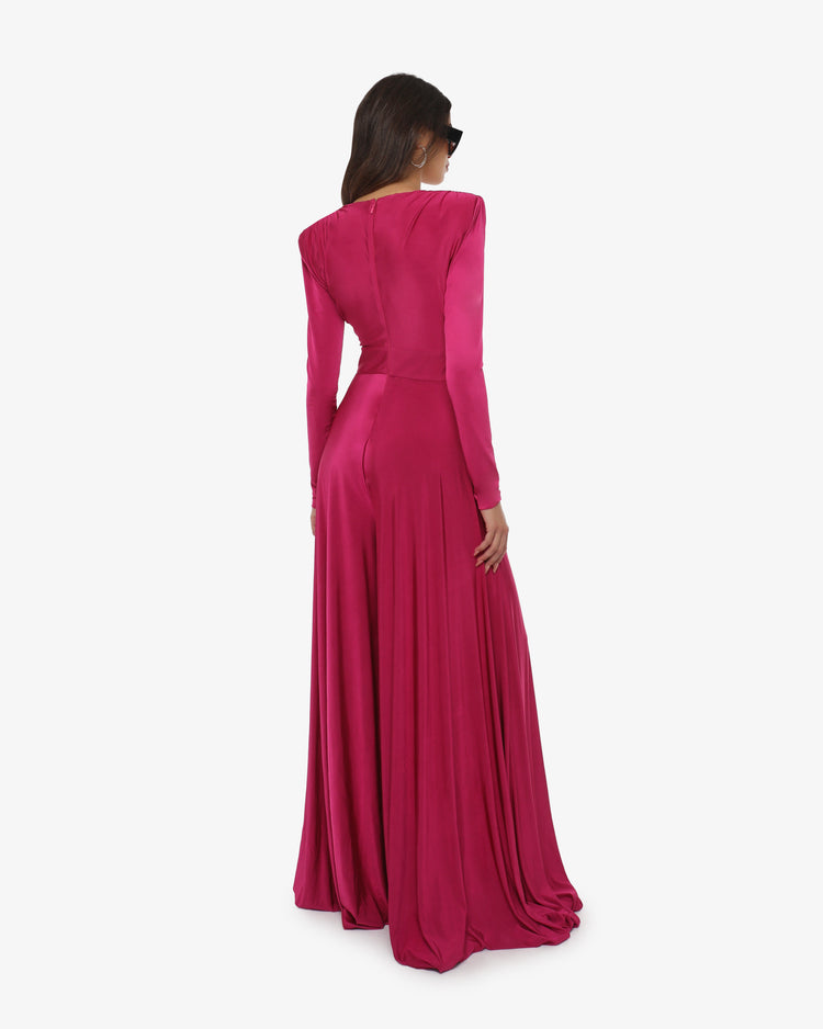 Tuta fondo ampio e scollo profondo in jersey