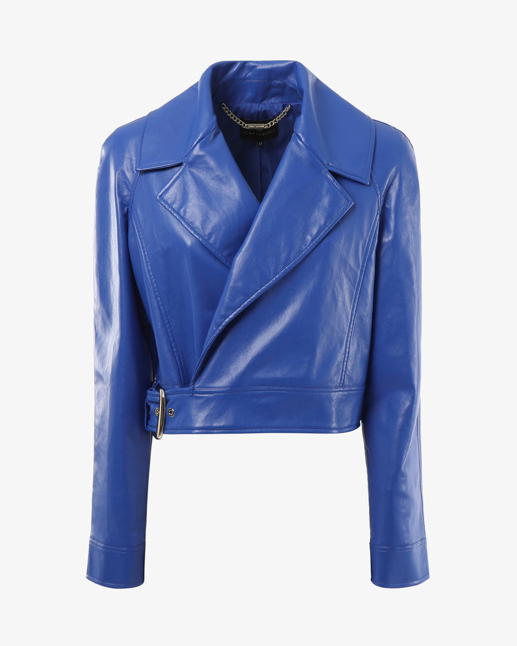 Giacca corta biker in ecopelle