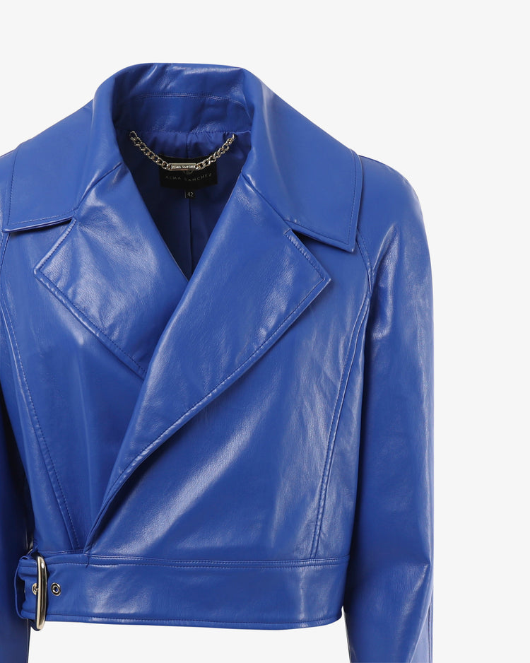 Giacca corta biker in ecopelle