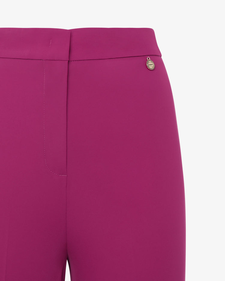 Pantalone gamba dritta in tessuto fluido