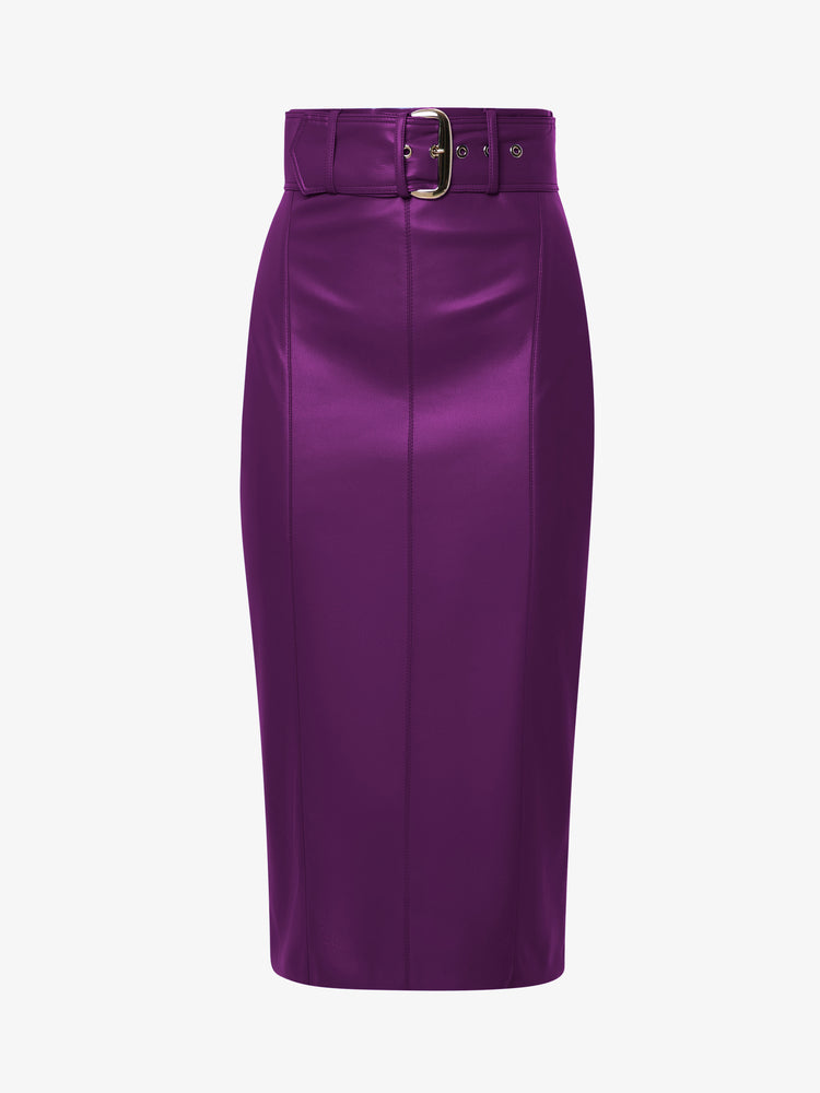 Gonna longuette in ecopelle