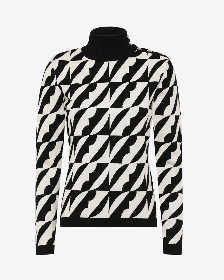 Maglia a collo alto jacquard fantasia