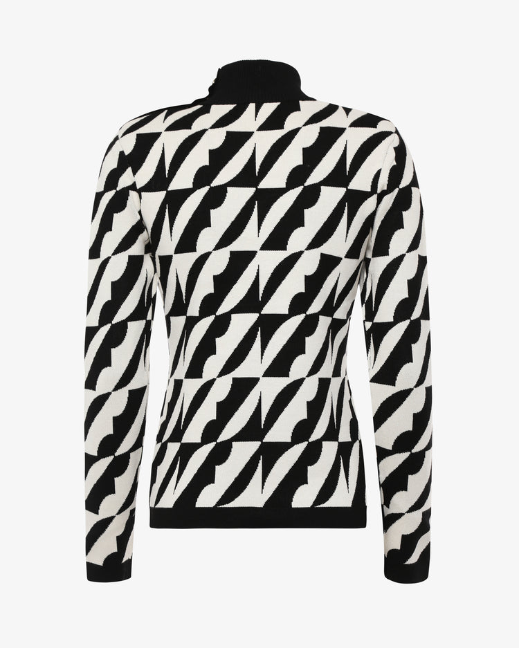 Maglia a collo alto jacquard fantasia