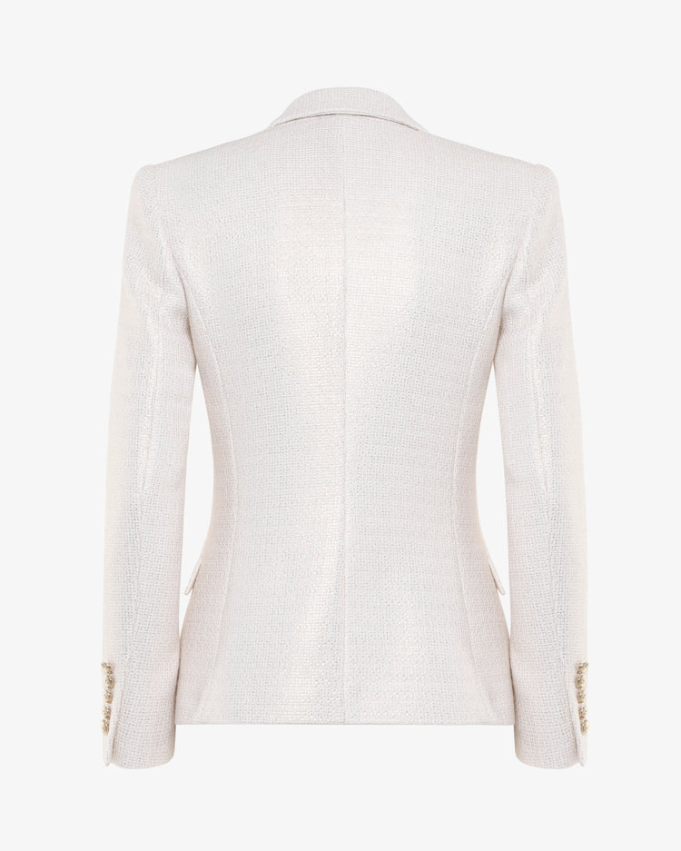 Giacca doppiopetto in tweed metallizzato