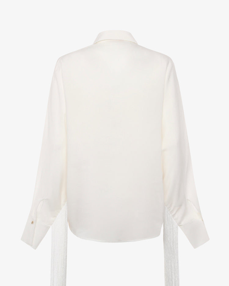 Camicia in lyocell con frange