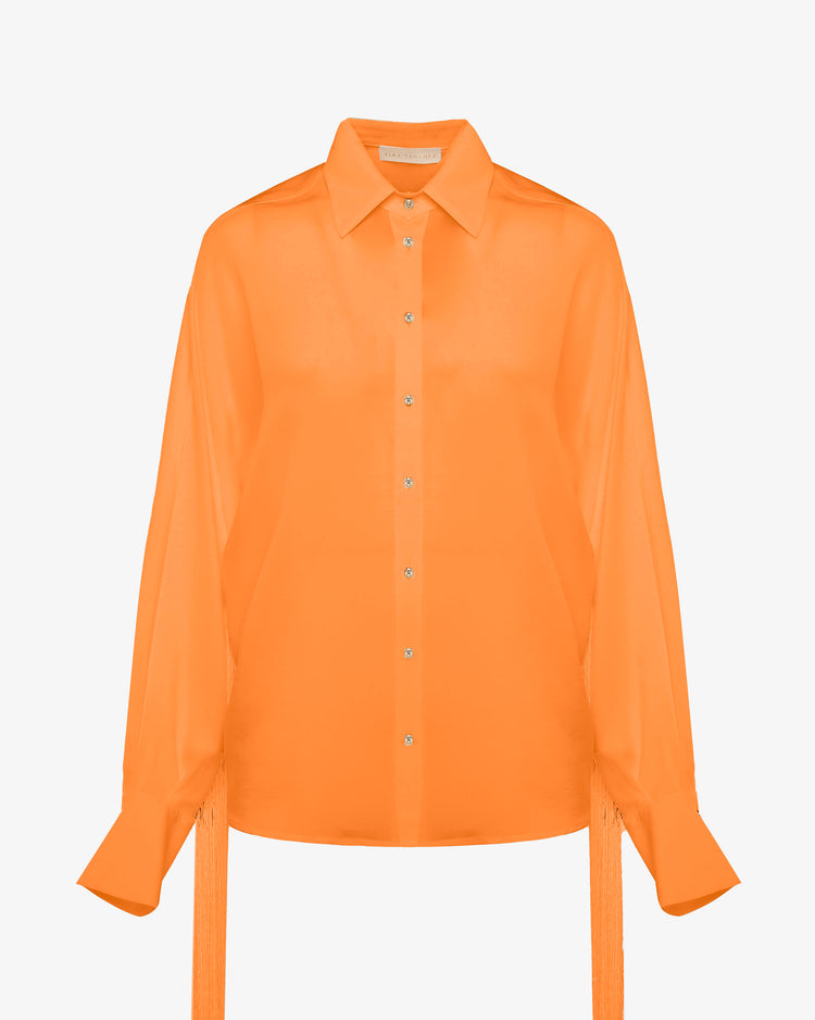 Camicia in lyocell con frange