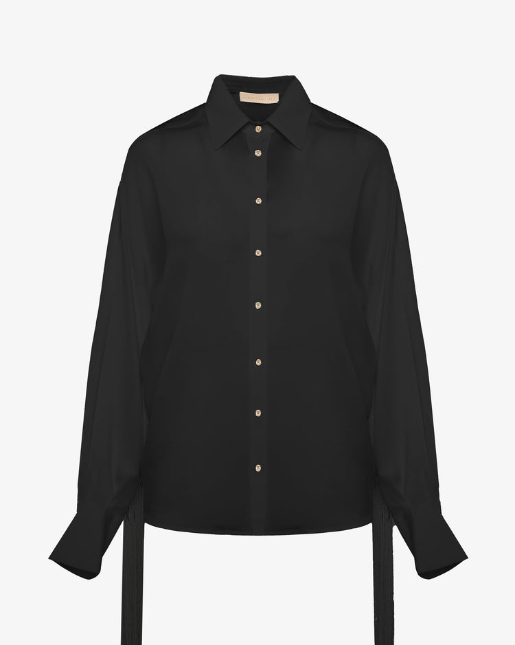 Camicia in lyocell con frange