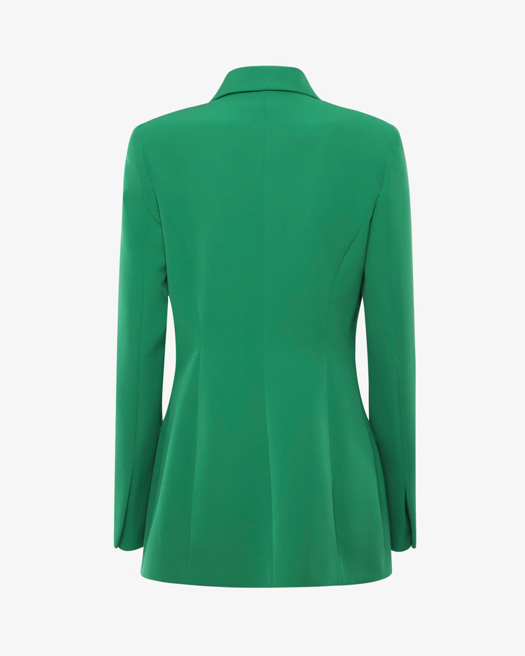 Giacca monopetto in tessuto tecnico con bottoni gioiello