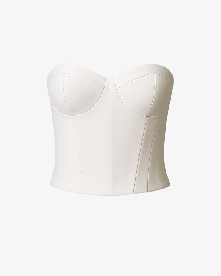 Corset in crêpe steccato