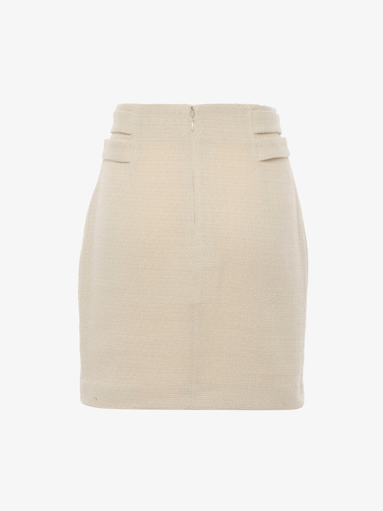 Twill mini skirt with metal buttons