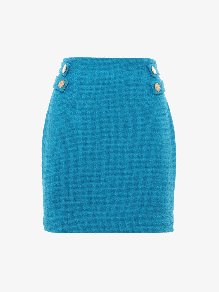 Twill mini skirt with metal buttons