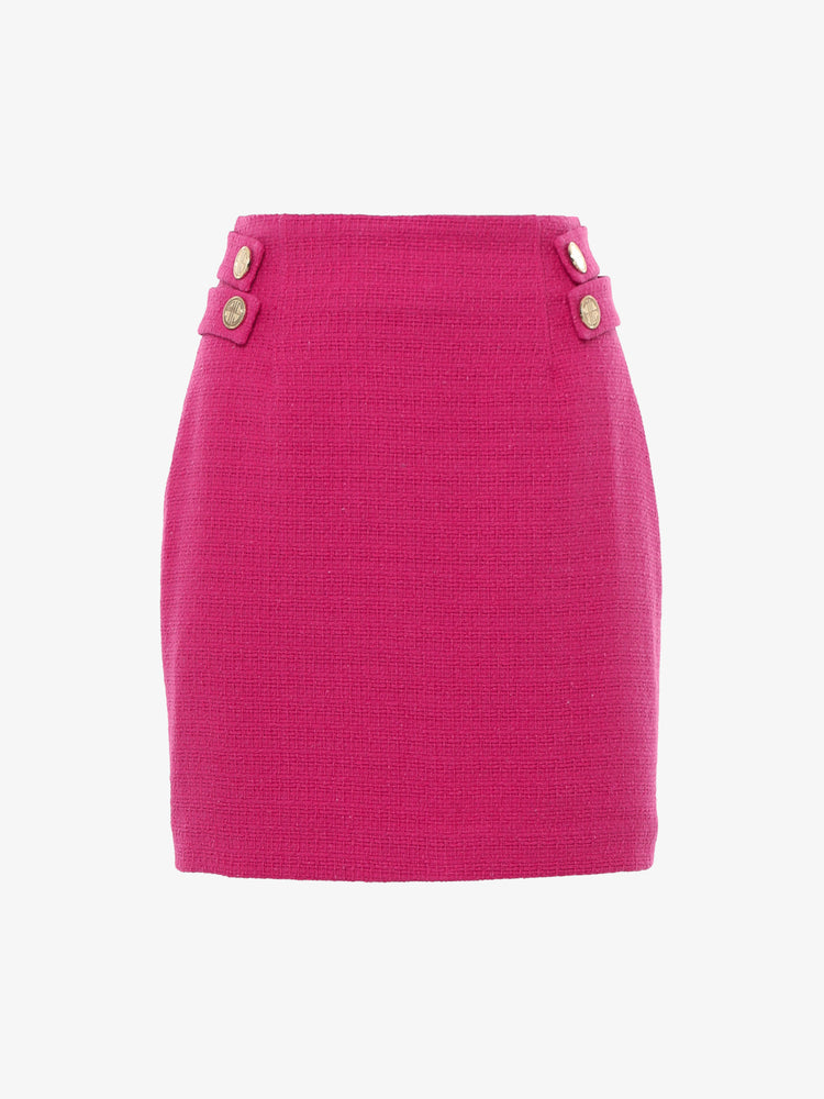Twill mini skirt with metal buttons