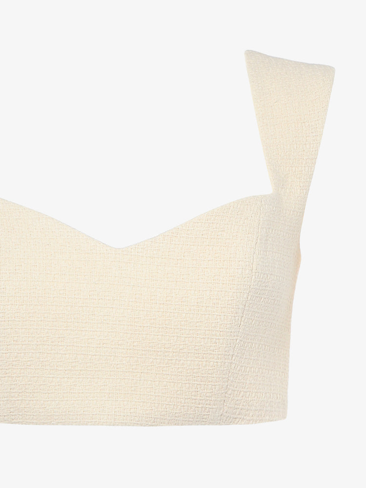 Short twill shoulder top