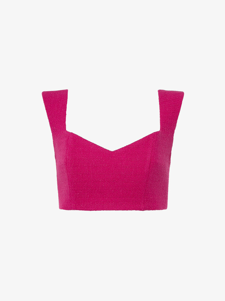 Short twill shoulder top