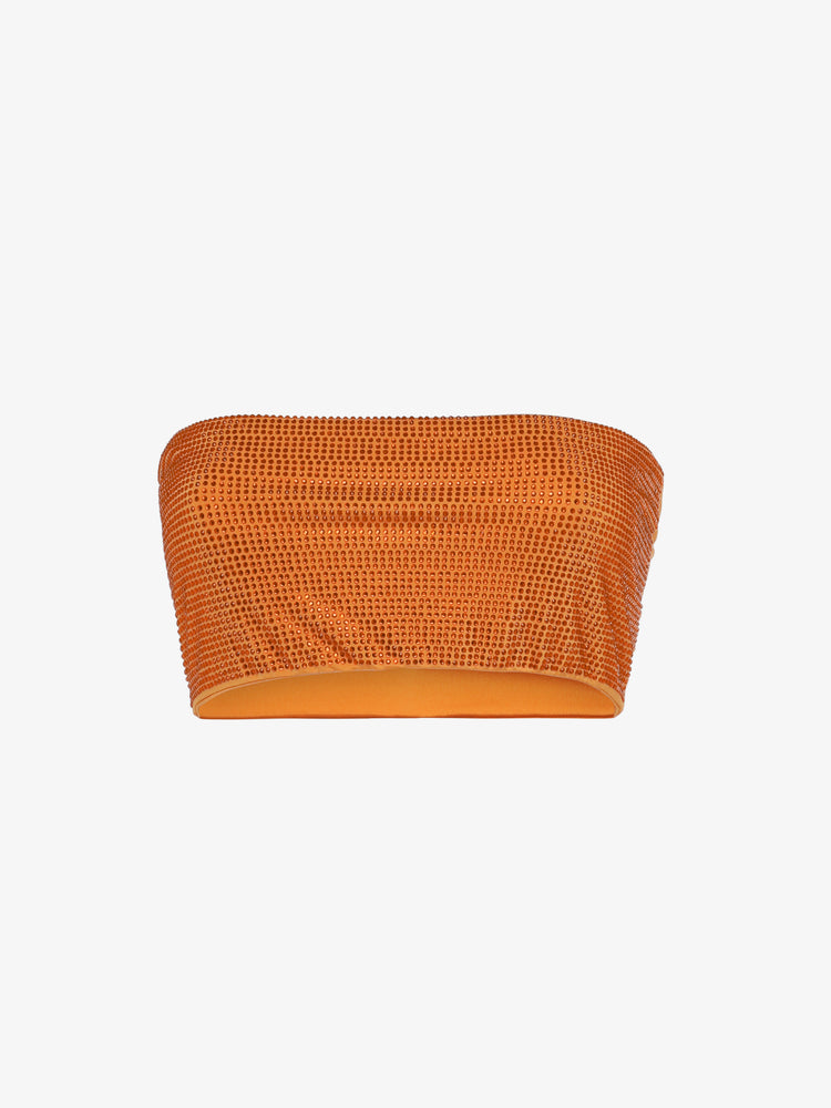 Short top in full rhinestone jersey