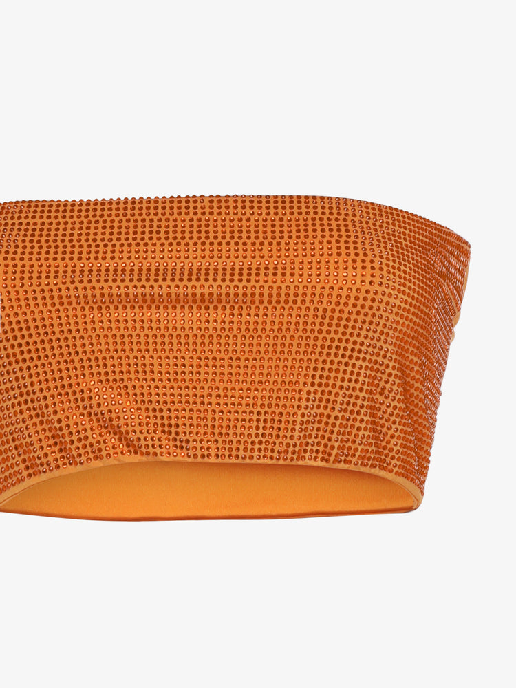 Short top in full rhinestone jersey