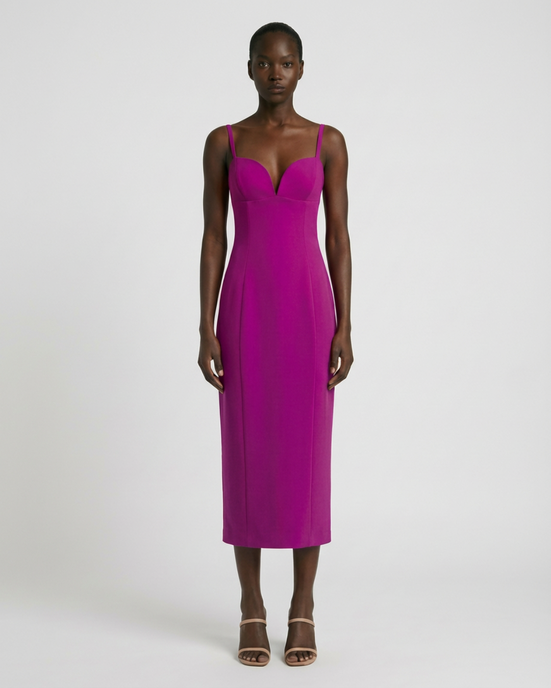 Abito Midi con Scollo Cuore