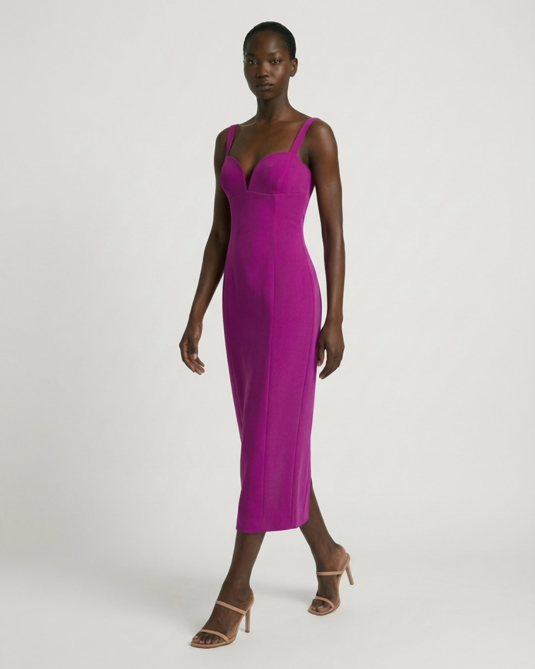 Abito Midi con Scollo Cuore