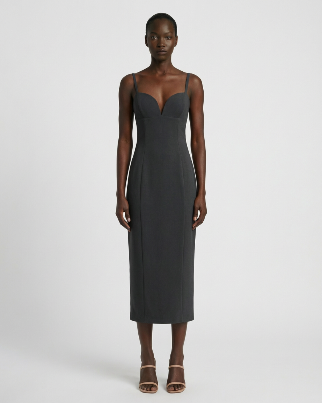 Abito Midi con Scollo Cuore