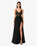 Gonna ampia lunga in georgette