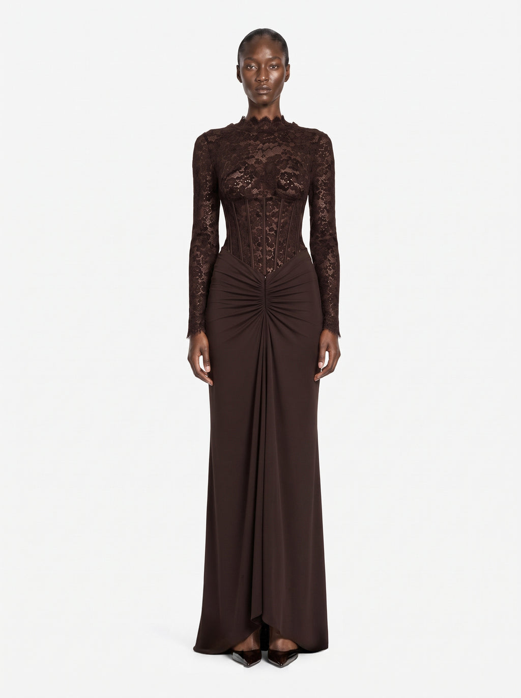 Body in pizzo a maniche lunghe