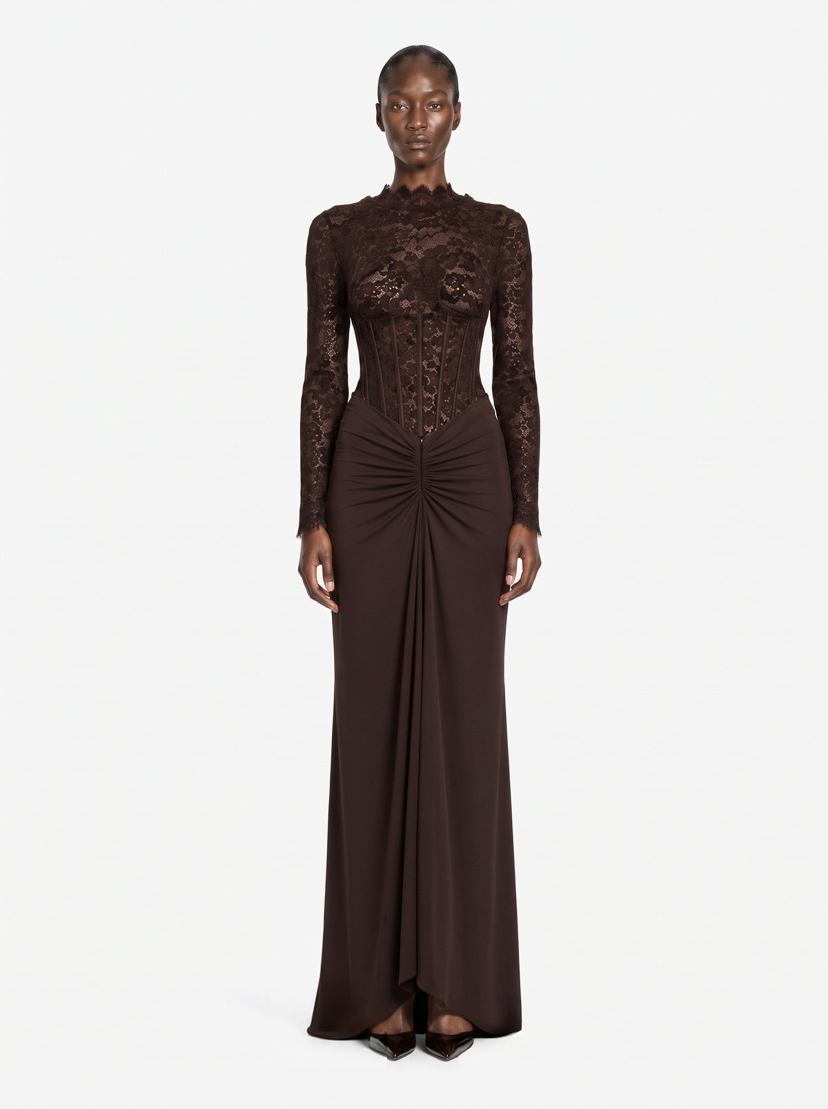 Body in pizzo a maniche lunghe