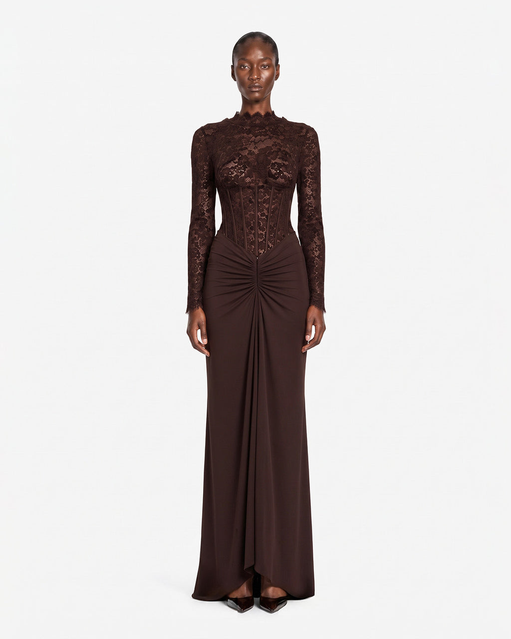 Body in pizzo a maniche lunghe