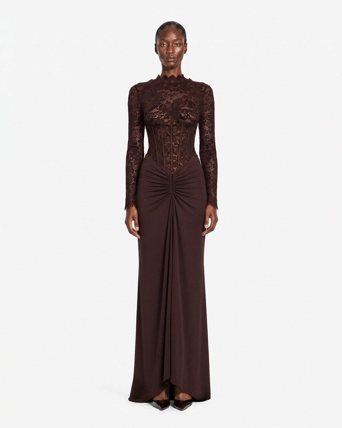 Body in pizzo a maniche lunghe