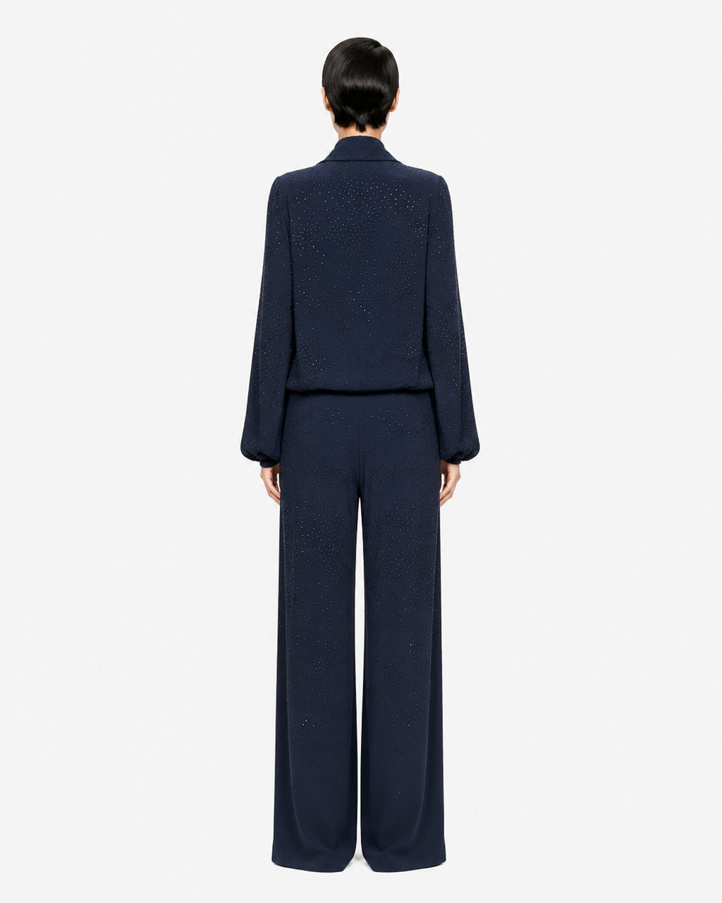 Co-ord sets con blusa e pantalone palazzo con strass