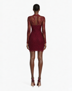 Abito mini in pizzo con scollo a cuore