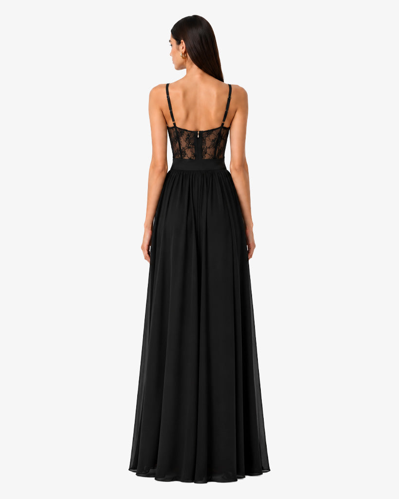 Gonna ampia lunga in georgette
