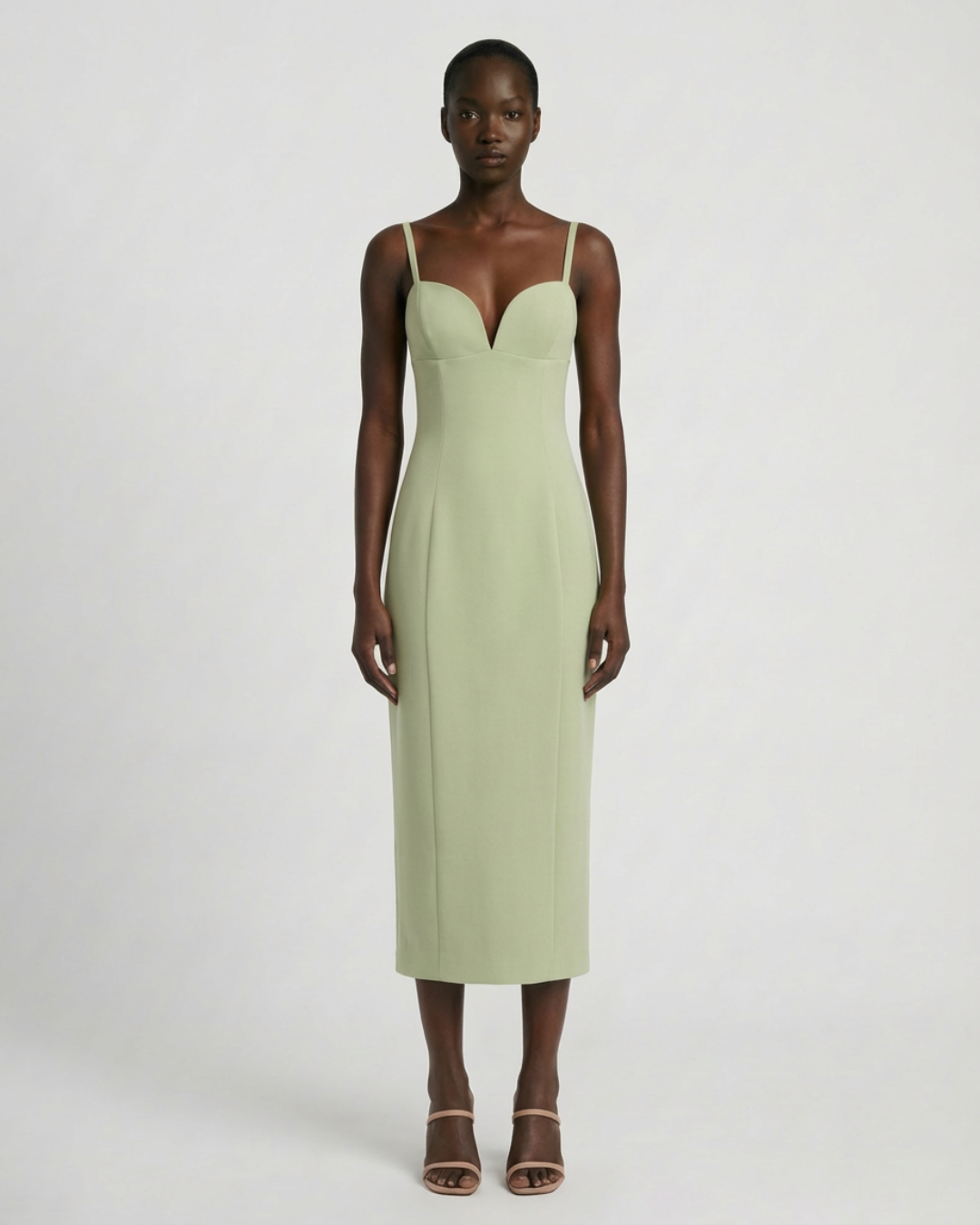 Abito Midi con Scollo Cuore